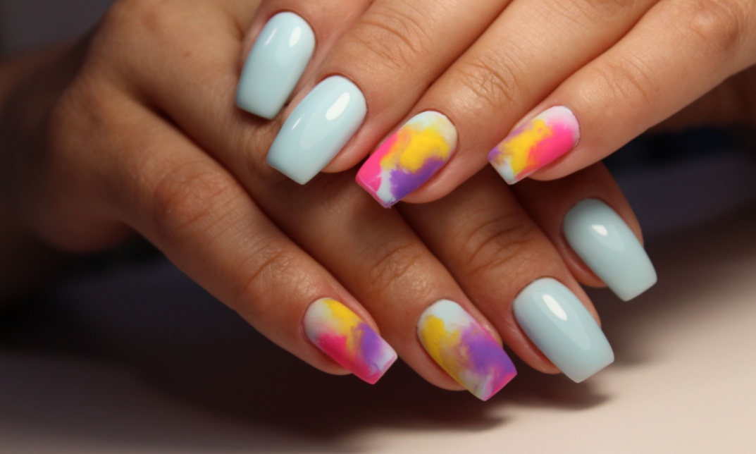 bright summer acrylic nails