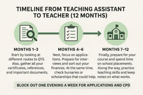 Timeline From Teaching Assistant to Teacher (12 Months)