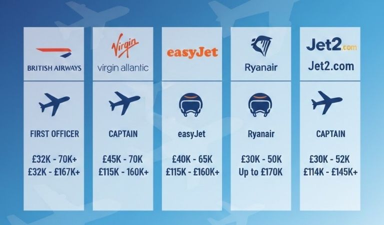 Pilot Salary in different airlines