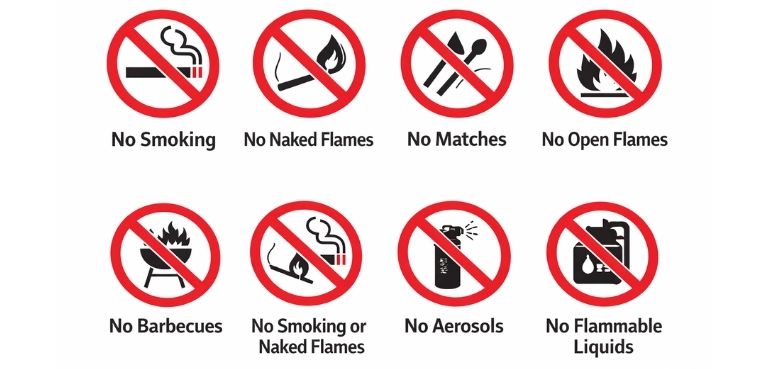 Fire Prohibition Signs 