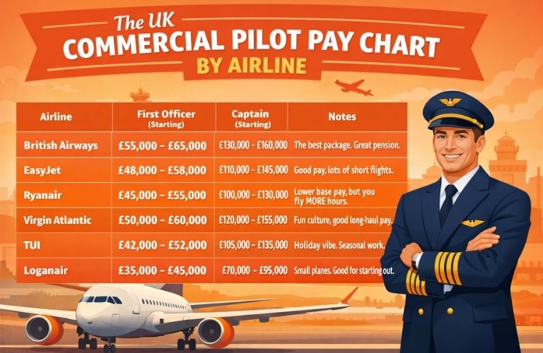 Commercial Pilot Pay Chart in uk