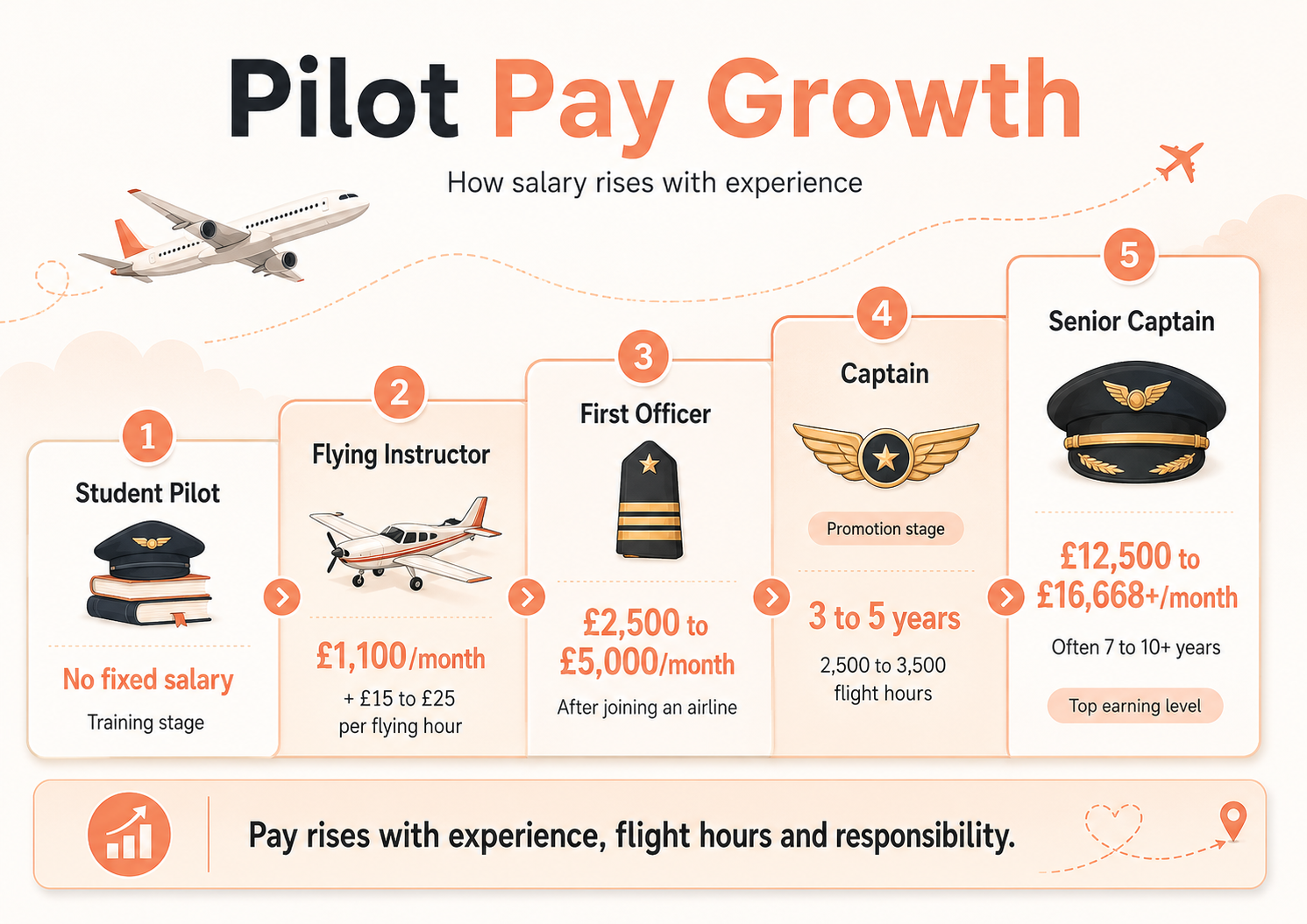 How Does Pilot Salary Increase With Experience