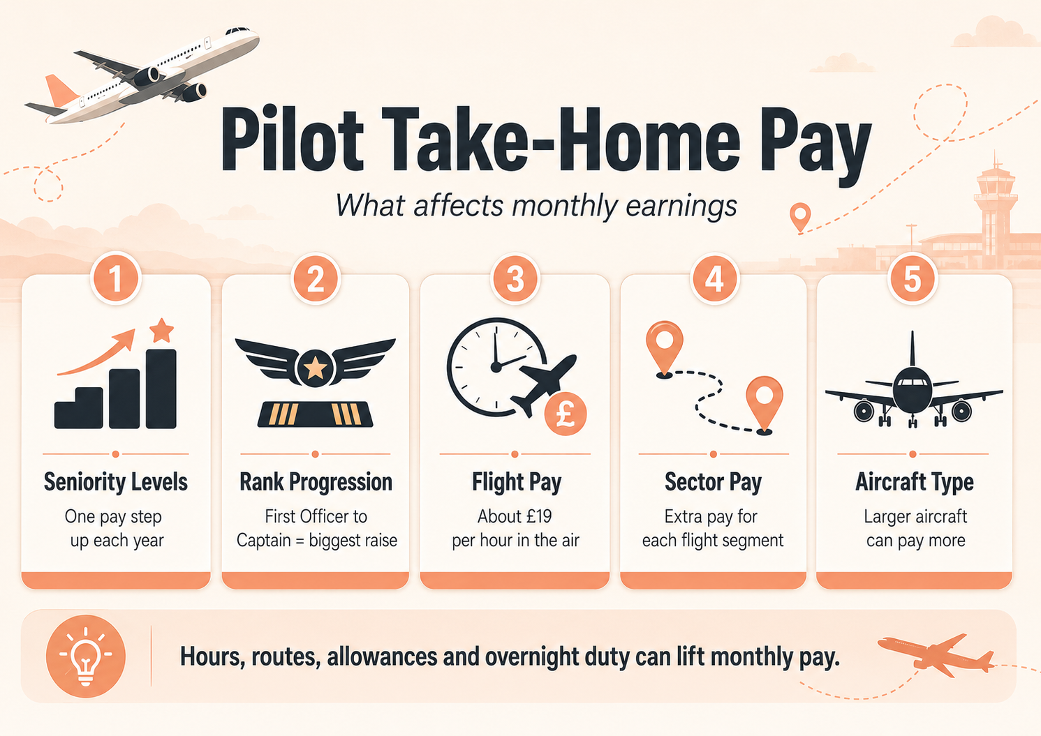 What factors determine the final monthly take-home pay