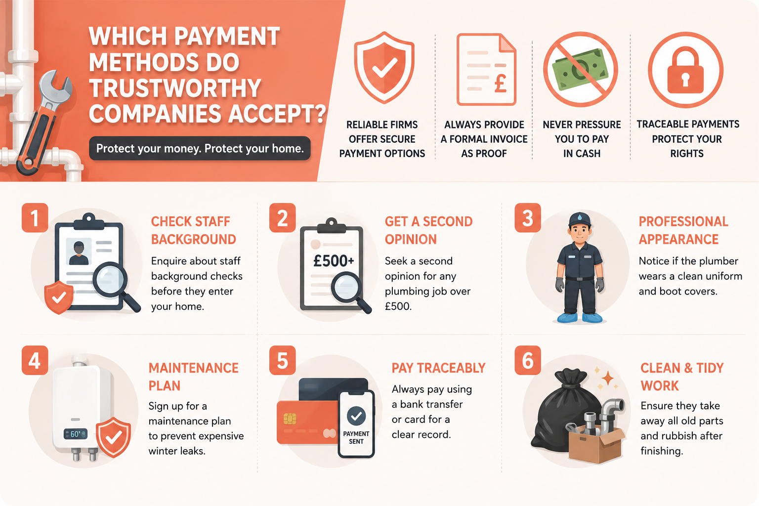 Which payment methods do trustworthy companies accept
